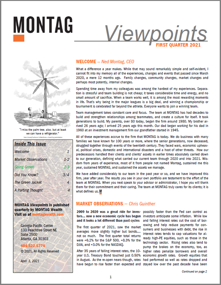 MONTAG Viewpoints Q1 2021 Front Page Icon