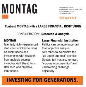 Contrast MONTAG with a Large Financial Institution